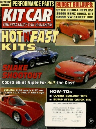 KIT CAR 1995 MAY - COBRA BUILD TIPS, FIX BUMP STEER, LOWER A SUSPENSION